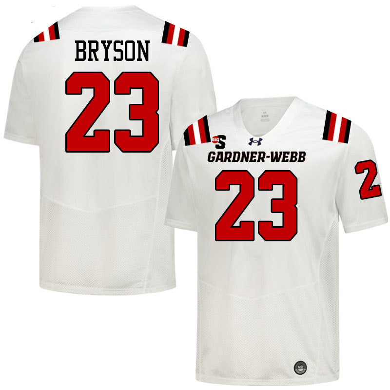 Gardner-Webb Runnin' Bulldogs #23 Jecari Bryson College Football Jerseys,Uniforms-White
